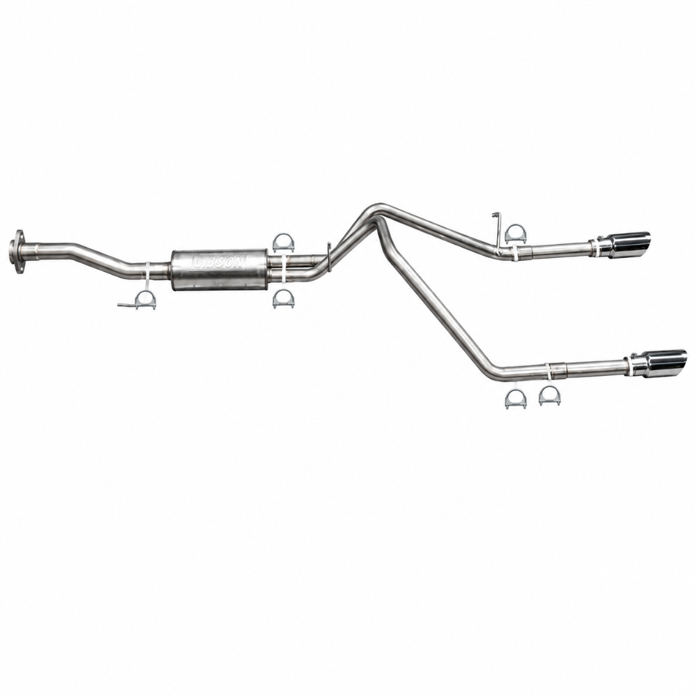 Gibson 65586 Cat-Back Dual Split Exhaust – 2015-2022 Chevrolet Colorado / GMC Canyon 2.5L / 3.6L – Polished Stainless Tips -