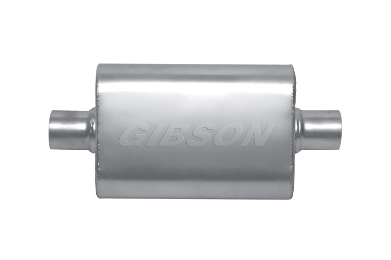 Gibson MWA Superflow Center/Center Oval Muffler - 4x9x14in/3in Inlet/3in Outlet - Stainless Gibson GIBBM0108