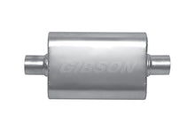 Load image into Gallery viewer, Gibson MWA Superflow Center/Center Oval Muffler - 4x9x14in/3in Inlet/3in Outlet - Stainless Gibson GIBBM0108