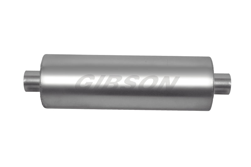 Gibson MWA Superflow Center/Center Round Muffler - 5x10in/2.5in Inlet/2.5in Outlet - Stainless Gibson GIBBM0113