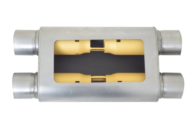 Gibson MWA Superflow Dual/Dual Oval Muffler - 4x9x14in/2.5in Inlet/2.5in Outlet - Stainless Gibson GIBBM0111