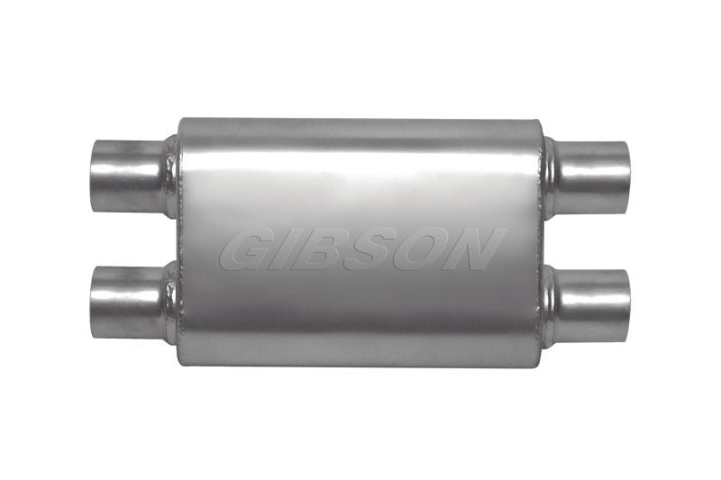 Gibson MWA Superflow Dual/Dual Oval Muffler - 4x9x14in/3in Inlet/3in Outlet - Stainless Gibson GIBBM0112