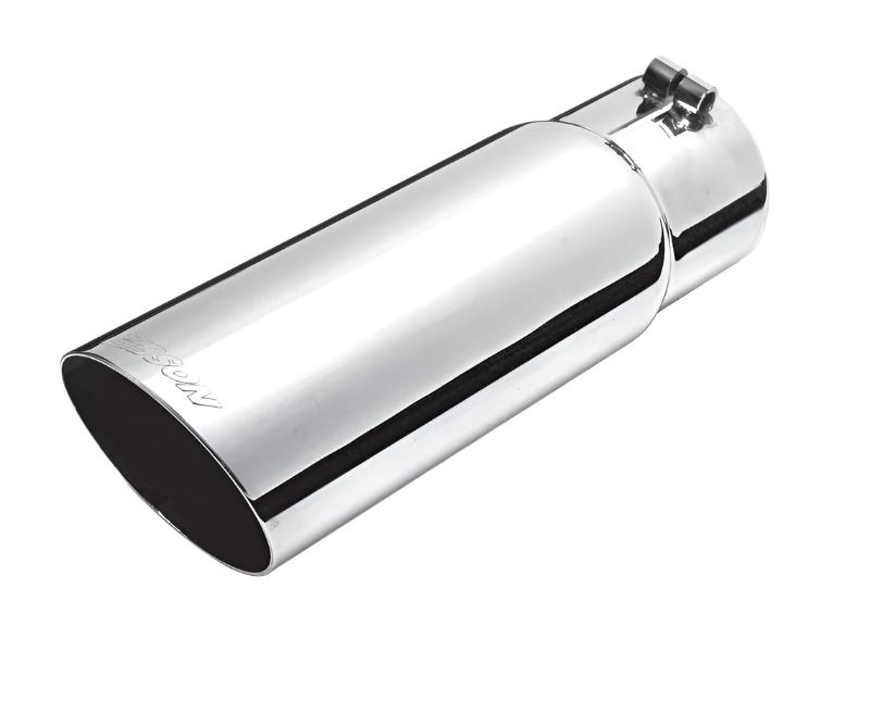 Gibson Round Single Wall Angle-Cut Tip - 4in OD/3.5in Inlet/12in Length - Stainless Gibson GIB500380