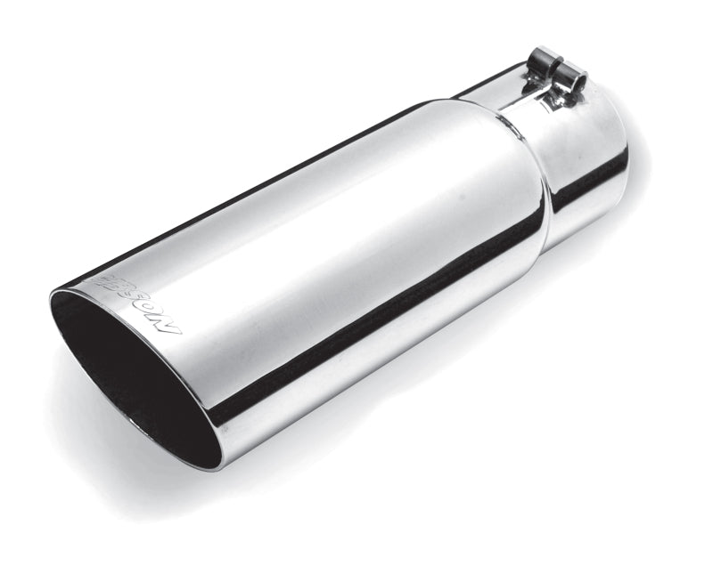 Gibson Round Single Wall Angle-Cut Tip - 4in OD/3in Inlet/12in Length - Stainless Gibson GIB500379