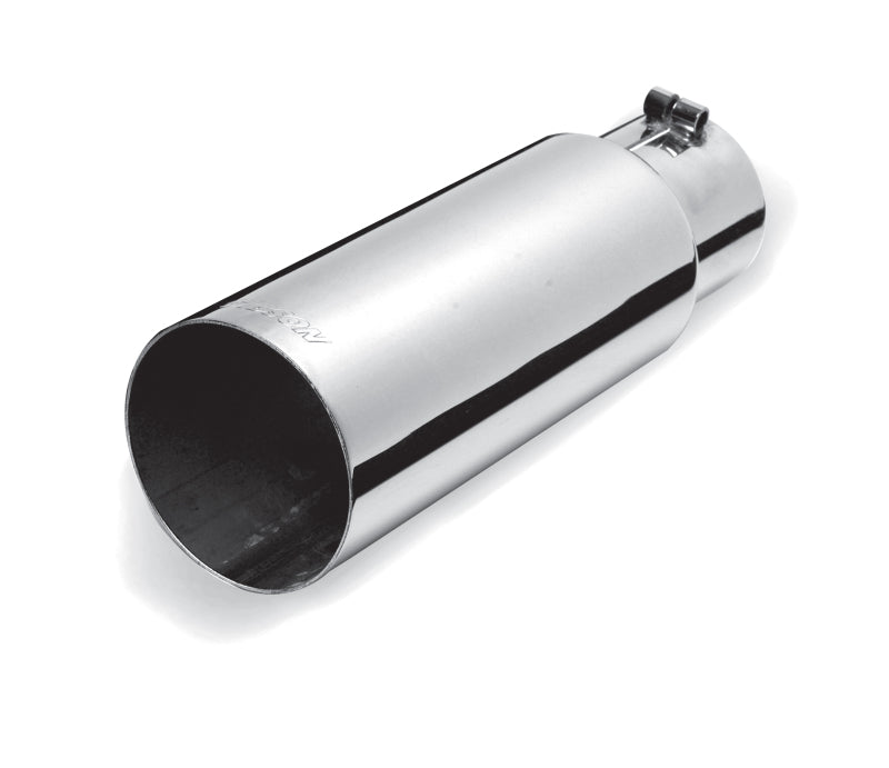 Gibson Round Single Wall Straight-Cut Tip - 3.5in OD/3in Inlet/12in Length - Stainless Gibson GIB500350