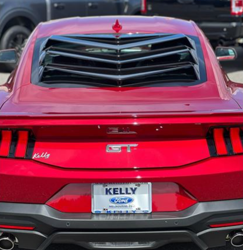 2024 Mustang S650 Bakkdraft Rear Window Louvers - GlassSkinz 1BAKKDRAFTS650-RAWGB