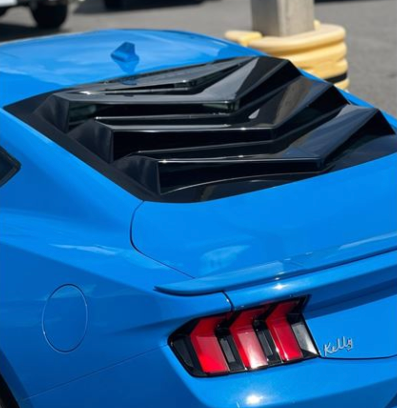 2024 Mustang S650 Bakkdraft Rear Window Louvers - GlassSkinz 1BAKKDRAFTS650-RAWGB