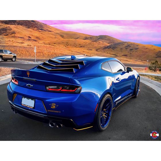 2016-2024 Chevrolet Camaro Louvers Bakkdraft - GlassSkinz 1CAM6BAKKDRAFT-RAWGB