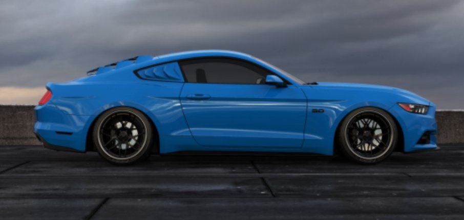 2015-2023 Ford Mustang S550 Quarter Louvers - GlassSkinz BAKKDRAFTS550-QTR-RAWGB