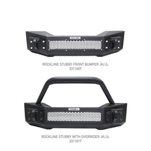 Load image into Gallery viewer, Go Rhino 07-20 Jeep Wrangler JL/JLU/JK/JKU/Gladiator JT Rockline Front Stubby Bumper w/ Overrider - Black Ops Auto Works
