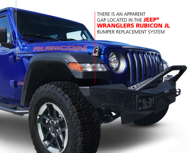 Go Rhino 07-20 Jeep Wrangler JL/JLU/JK/JKU/Gladiator JT Rockline Full Width Bumper w/ Overrider - Black Ops Auto Works