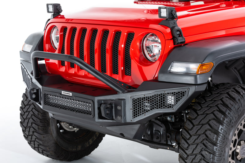 Go Rhino 07-20 Jeep Wrangler JL/JLU/JK/JKU/Gladiator JT Rockline Full Width Bumper w/ Overrider - Black Ops Auto Works
