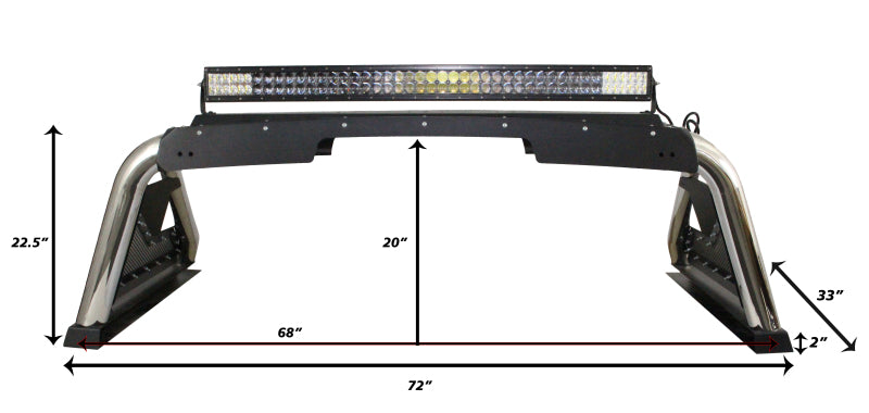 Go Rhino 14-19 Chevy 1500 LD (Classic) Sport Bar 2.0 Complete Kit w/Sport Bar+Retractable Light Mnt - Black Ops Auto Works