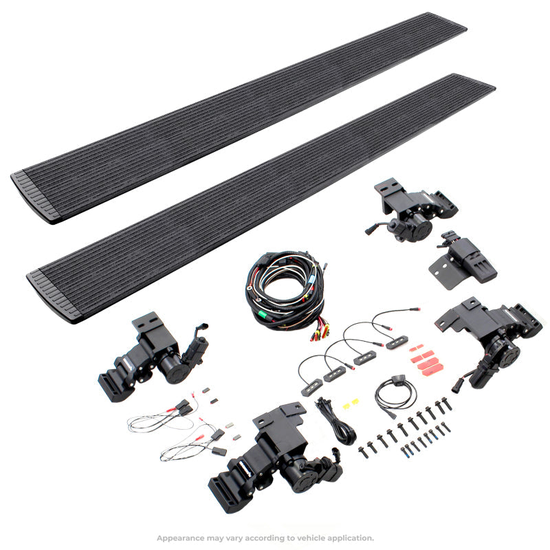 Go Rhino 14-23 Toyota 4Runner 4dr E1 Electric Running Board Kit - Protective Bedliner Coating-Running Boards-Go Rhino-810114257128-