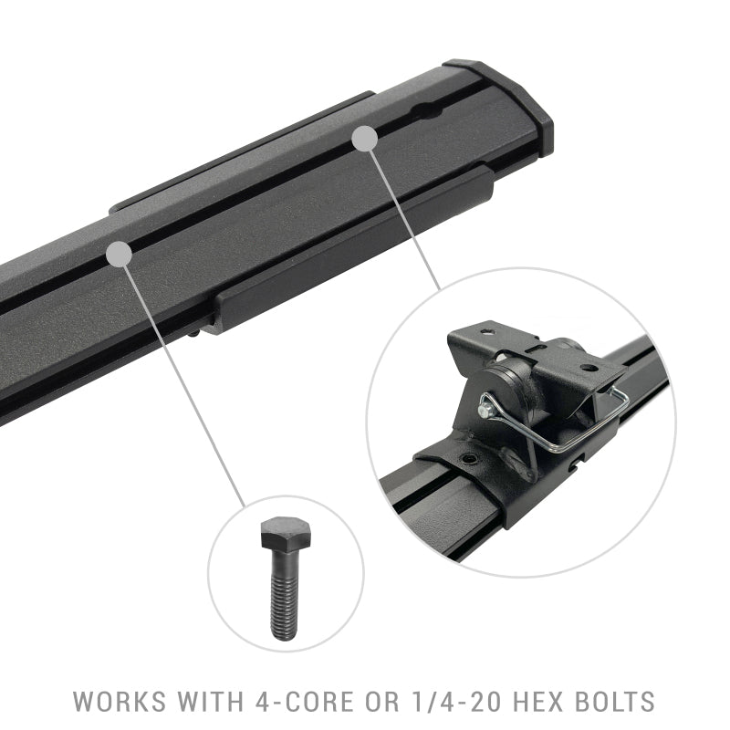 Go Rhino 15-22 Ford F-150 / 07-21 Toy. Tundra XRS Cross Bars Kit - Tex Blk (Attch Tonneau Cvr T-Trk) - Black Ops Auto Works