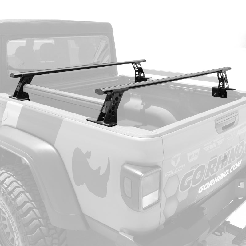 Go Rhino 15-22 Ford F-150 / 07-21 Toy. Tundra XRS Cross Bars Kit - Tex Blk (Attch Tonneau Cvr T-Trk) - Black Ops Auto Works