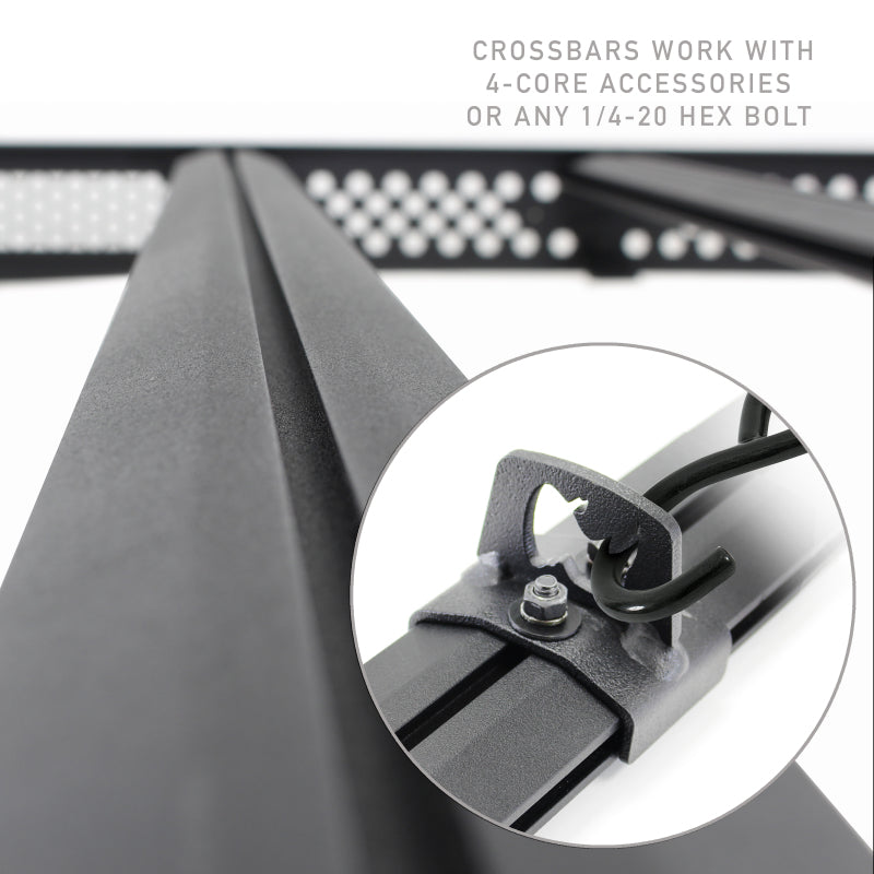 Go Rhino 16-21 Toyota Tacoma Ceros Low Profile Roof Rack Textured Black - Black Ops Auto Works