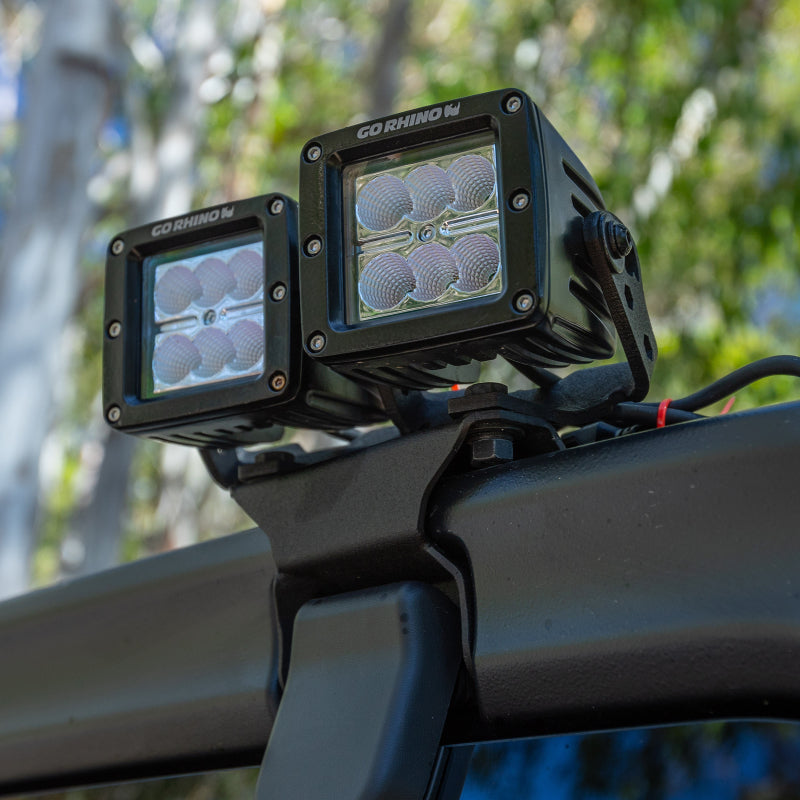 Go Rhino 18-20 Jeep Wrangler JL/JLU Light Mount - One or Two 3in Cubes - Black Ops Auto Works