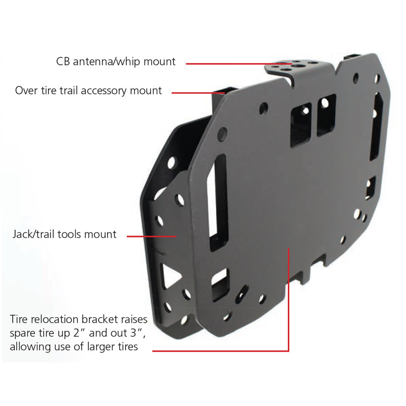 Go Rhino 18-20 Jeep Wrangler JL/JLU Rockline Spare Tire Relocation - Black Ops Auto Works