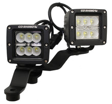 Load image into Gallery viewer, Go Rhino 18-20 Jeep Wrangler JL/JLU/Gladiator JT Light Mount - Two 3in Cubes Offset - Black Ops Auto Works