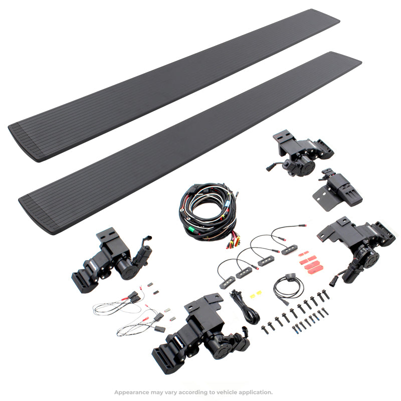 Go Rhino 19-23 Chev Silverado 1500 & 20-23 25/3500HD DC 4dr E-BOARD E1 Running Board Kit - Tex. Blk - Black Ops Auto Works
