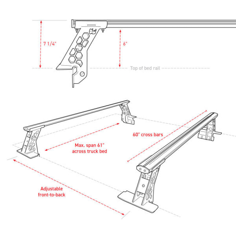 Jeep gladiator bed online cross bars