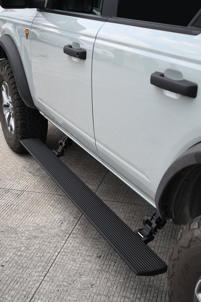 Go Rhino 21-23 Ford Bronco 4dr E-BOARD E1 Electric Running Board Kit (No Drill) - Tex. Blk - Black Ops Auto Works