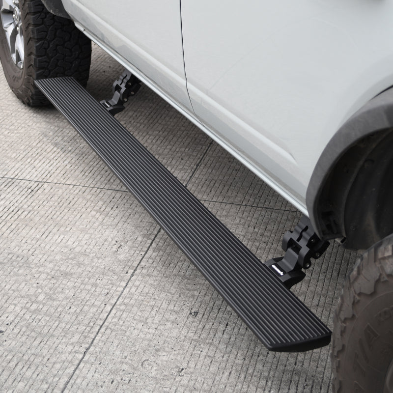 Go Rhino 21-23 Ford Bronco 4dr E-BOARD E1 Electric Running Board Kit (No Drill) - Tex. Blk - Black Ops Auto Works