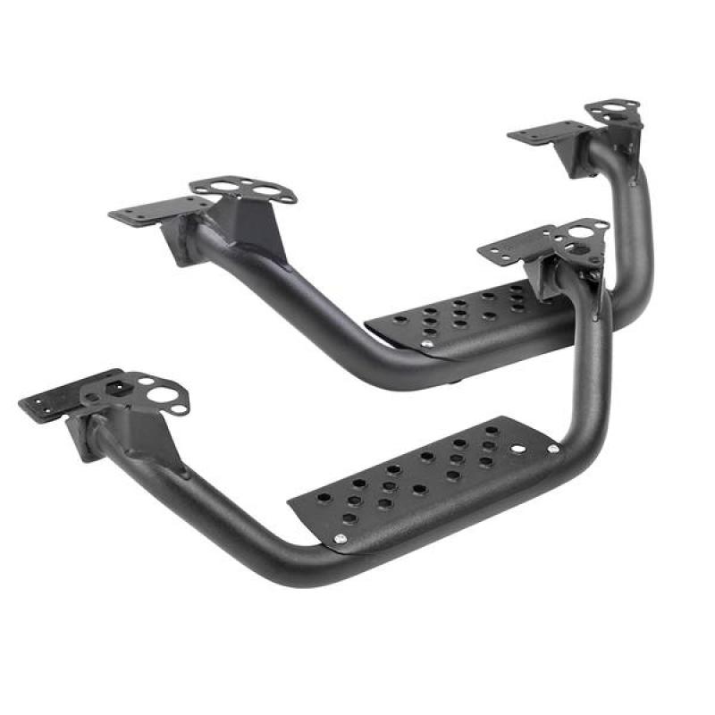 Go Rhino Dominator Extreme D6 SideSteps - Tex Blk - 4in Drop Down Steps (Pair) - Black Ops Auto Works