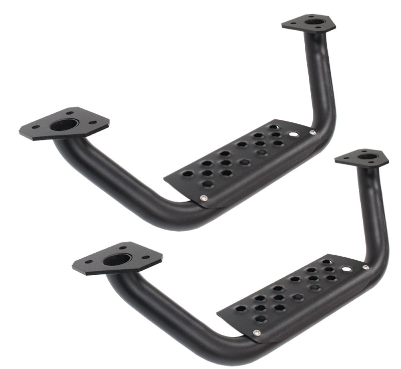 Go Rhino Dominator Extreme D6 SideSteps - Tex Blk - 4in Drop Down Steps (Pair) - Black Ops Auto Works