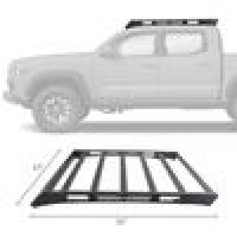 Go Rhino 16-23 Toyota Tacoma DC Ceros Low Profile Roof Rack - Tex. Blk - Go Rhino GOR5933000T