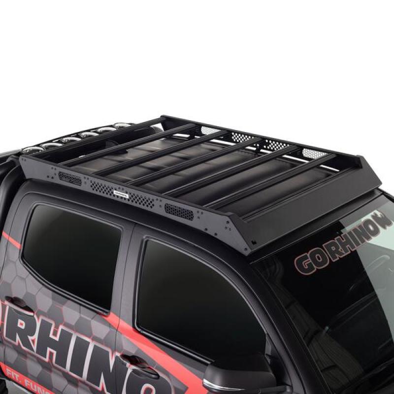 Go Rhino 16-23 Toyota Tacoma DC Ceros Low Profile Roof Rack - Tex. Blk - Go Rhino GOR5933000T