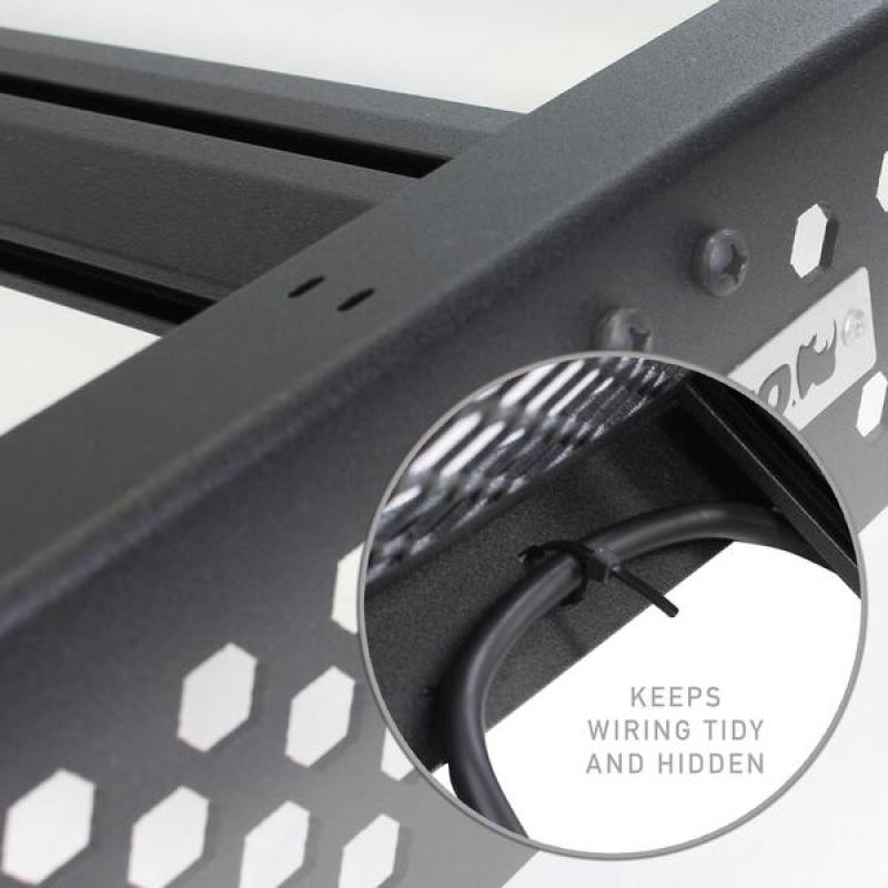 Go Rhino 16-23 Toyota Tacoma DC Ceros Low Profile Roof Rack - Tex. Blk - Go Rhino GOR5933000T