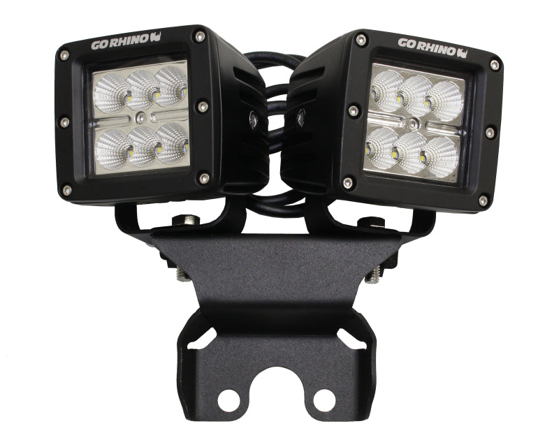 Go Rhino 18-20 Jeep Wrangler JL/JLU Light Mount - One or Two 3in Cubes - Go Rhino GOR599502T