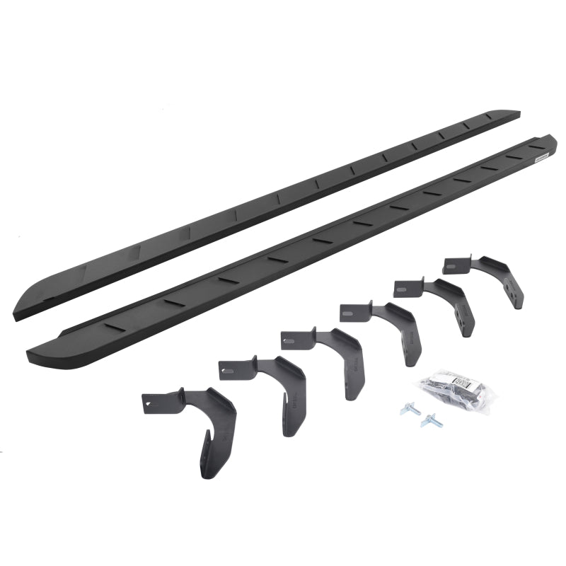 Go Rhino 04-14 Ford F-150 Super Crew 4DR RB10 Slim Running Boards Kit (Incl. Brackets) - Tex. Blk - Go Rhino GOR63415087SPC