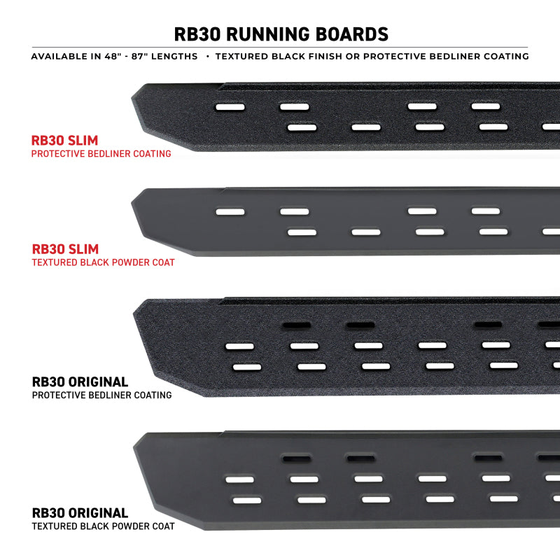Go Rhino RB30 Running Boards 87in. - Tex. Blk (Boards ONLY/Req. Mounting Brackets) - Go Rhino GOR69600087PC