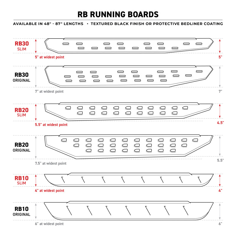 Go Rhino RB30 Running Boards 87in. - Tex. Blk (Boards ONLY/Req. Mounting Brackets) - Go Rhino GOR69600087PC