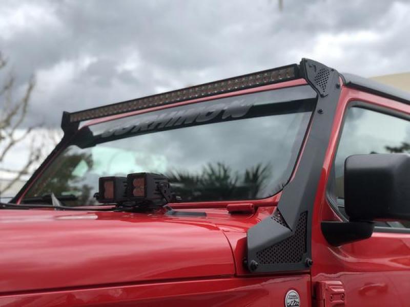Go Rhino 18-20 Jeep Wrangler JL/JLU/Gladiator JT XE Windshield Light Bar Mount - 50in Single Row - Go Rhino GOR730500T