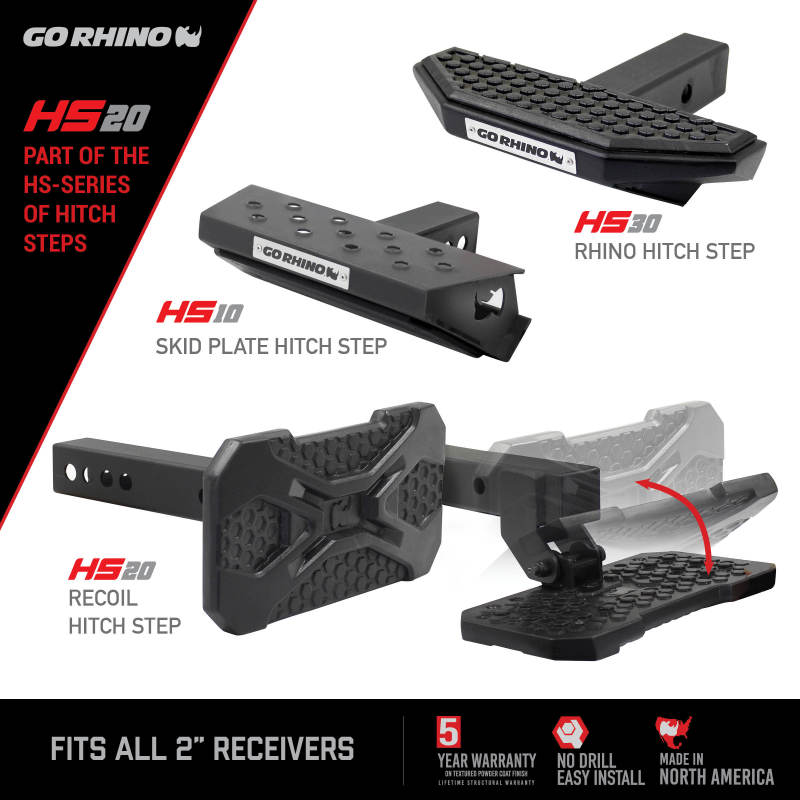 Go Rhino HS-20 Hitch Bumper Step - Go Rhino GORHS2012T