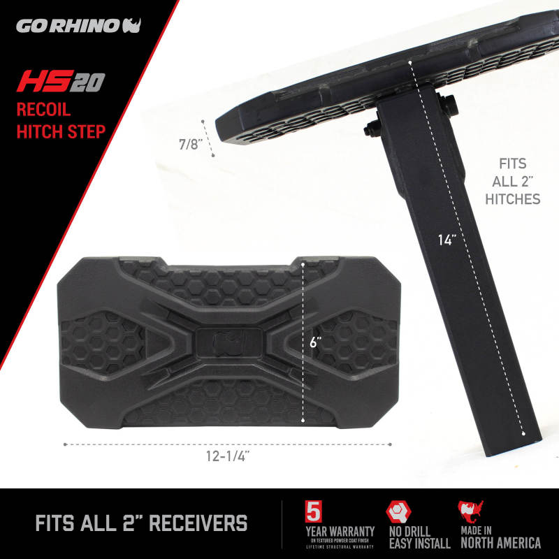 Go Rhino HS-20 Hitch Bumper Step - Go Rhino GORHS2012T