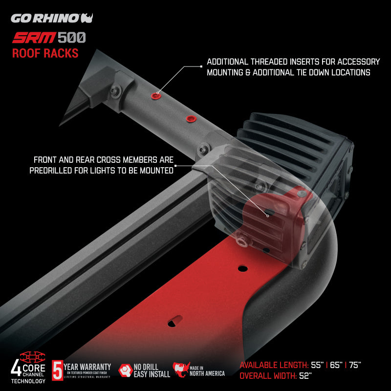 Go Rhino SRM 500 Roof Rack - 55in - Black Ops Auto Works