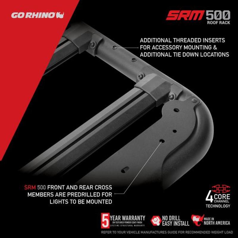Go Rhino SRM 500 Roof Rack - 65in - Black Ops Auto Works