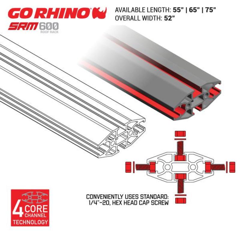 Go Rhino Universal 65in SRM 600 Basket Style Rack - Textured black - Black Ops Auto Works