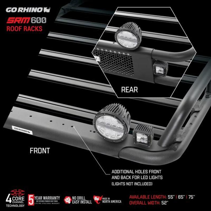 Go Rhino Universal 65in SRM 600 Basket Style Rack - Textured black - Black Ops Auto Works