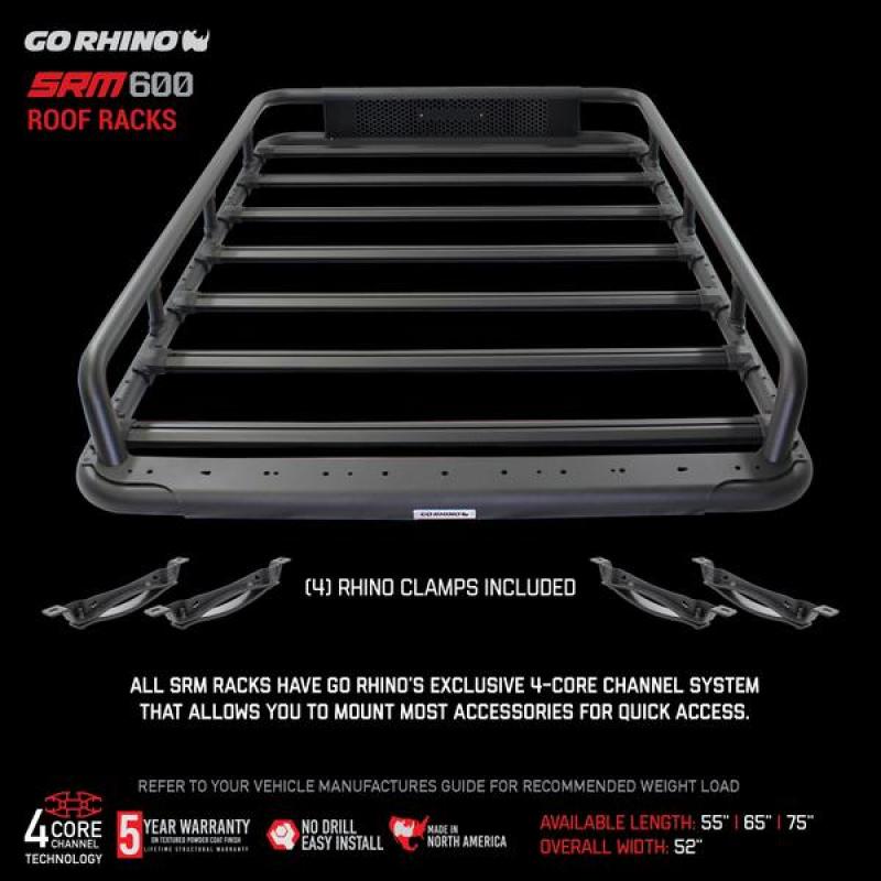 Go Rhino Universal 65in SRM 600 Basket Style Rack - Textured black - Black Ops Auto Works