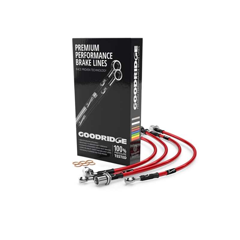Goodridge 10-12 Audi S4 Stainless Steel Brake Lines - Red - Goodridge GRI30008-RD