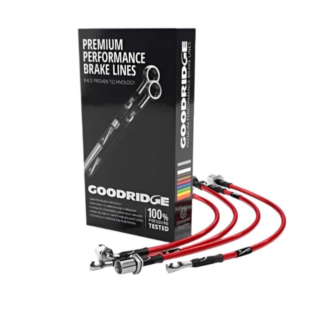 Goodridge 06-08 Audi RS4 B7 Stainless Steel Brake Lines - Red - Goodridge GRI30009-RD