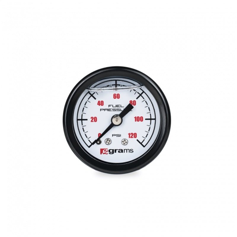 Grams Performance Universal 0-120 PSI Fuel Pressure Guage - White Face - Grams Performance GRPG2-99-1200W