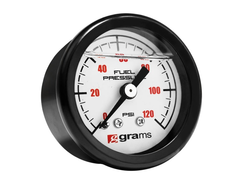 Grams Performance Universal 0-120 PSI Fuel Pressure Guage - White Face - Grams Performance GRPG2-99-1200W
