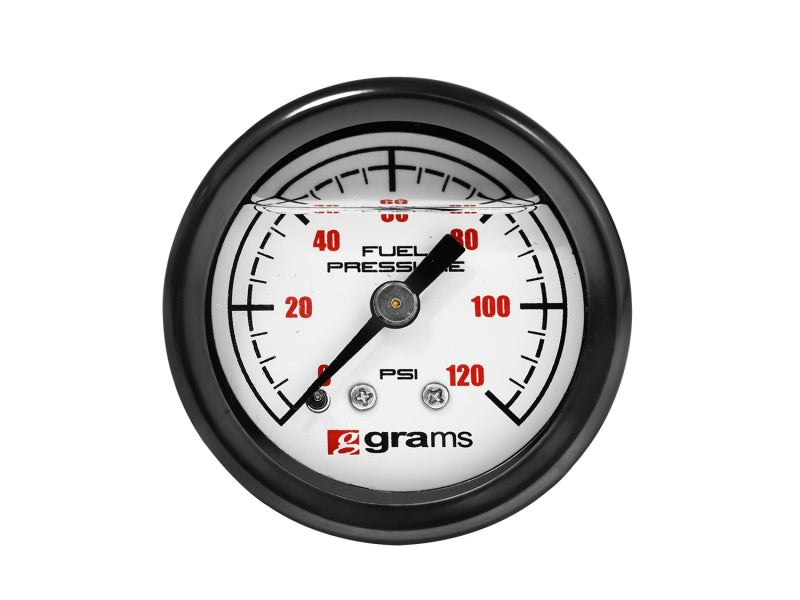 Grams Performance Universal 0-120 PSI Fuel Pressure Guage - White Face - Grams Performance GRPG2-99-1200W